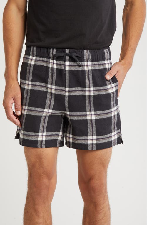 Shop Nordstrom Flannel Sleep Shorts In Black Scotty Plaid