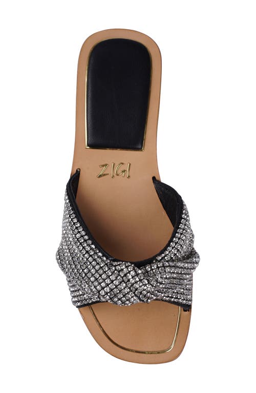 Zigi Judith Slide Sandal In Blk Leathe