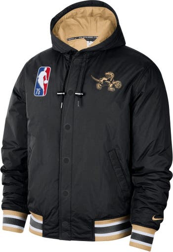 Nike Nike Black/Gold Toronto Raptors 2021/22 City Edition Courtside Hooded Full-Zip Bomber Jacket | Nordstrom