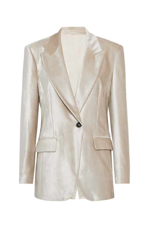 Shop Brunello Cucinelli Velvet Blazer In Rose Gold