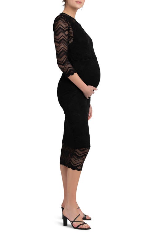 Shop Ripe Maternity Eve Lace Maternity/nursing Dress In Black