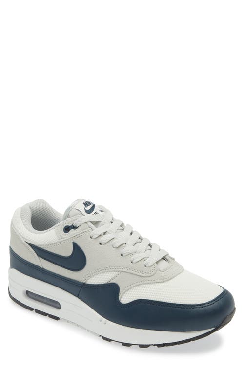 Shop Nike Air Max 1 Essential Sneaker In White/navy/silver