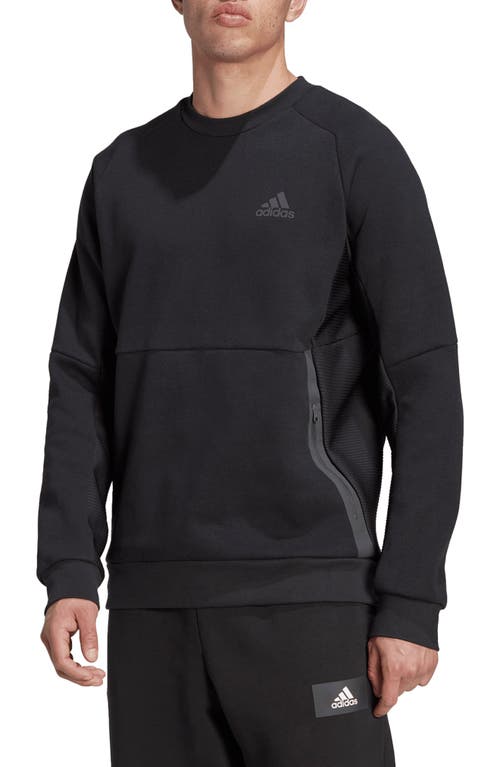 adidas Designed for Gameday Crewneck Sweatshirt in Black