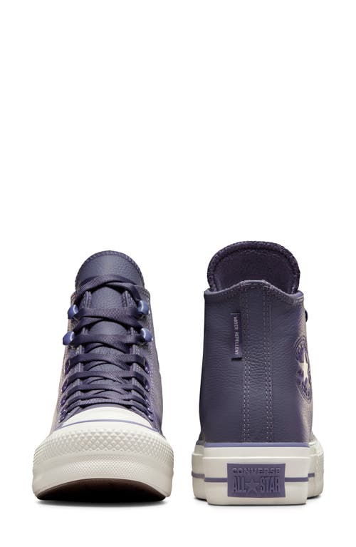 Shop Converse Chuck Taylor® All Star® Lift Water Repellent High Top Sneaker In Shadow Purple/lavender Ash