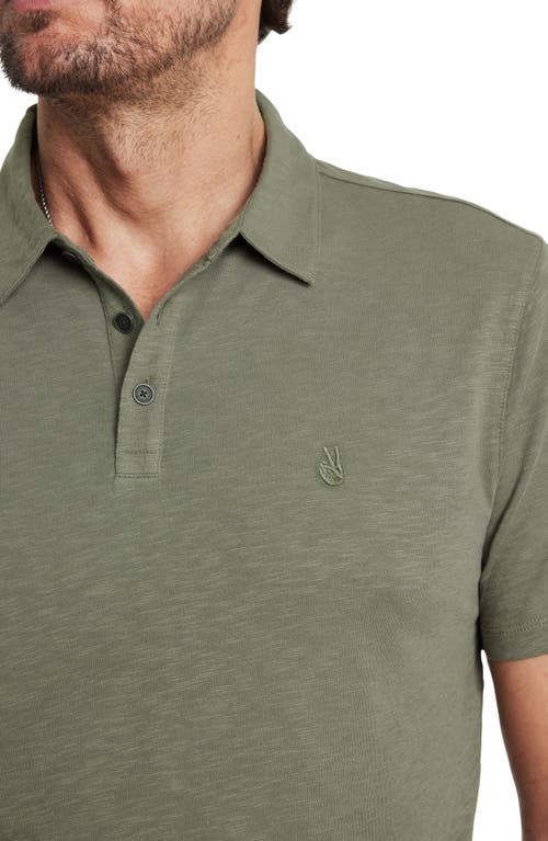 Shop John Varvatos Victor Organic Cotton Slub Polo In Eucalyptus