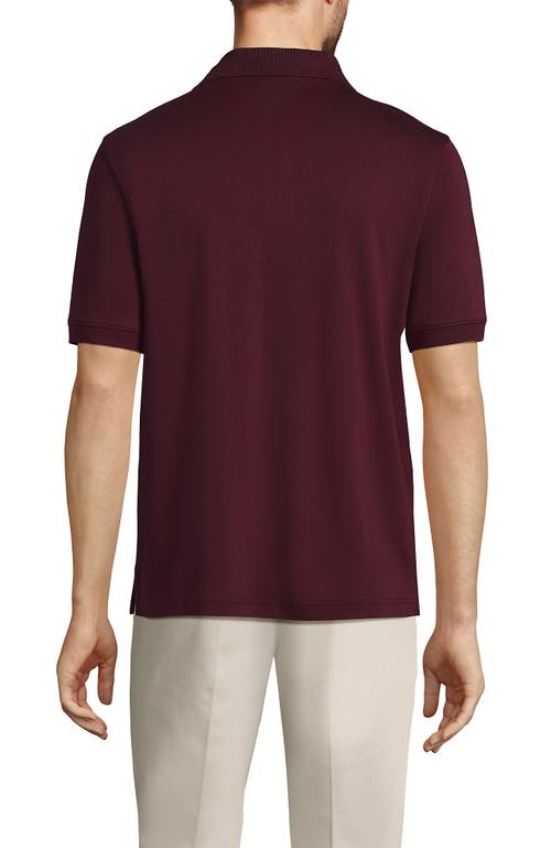 Shop Lands' End Short Sleeve Cotton Supima Polo Shirt In Royal Burgundy