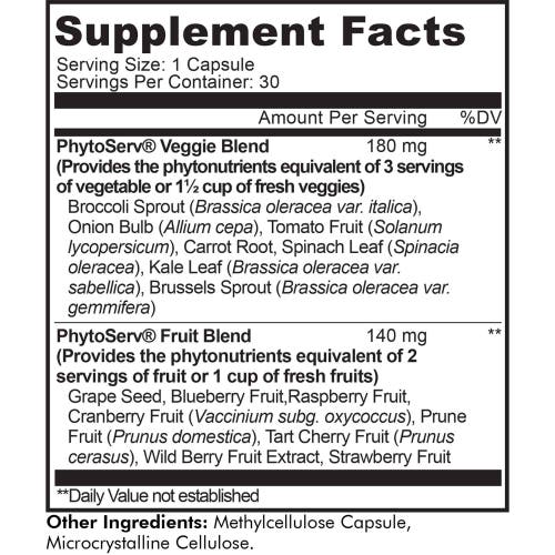 Codeage Instantfood Five a Day, 15 Fruits & Vegetables All-In-One Capsule, Whole Food Vegan Blend, 30 ct in White at Nordstrom