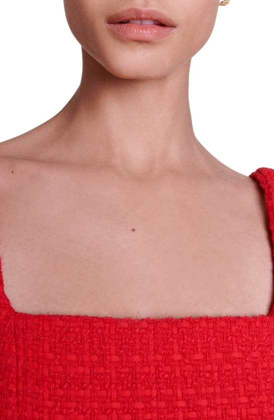 Shop Maje Ribala Sleeveless Tweed Minidress In Red
