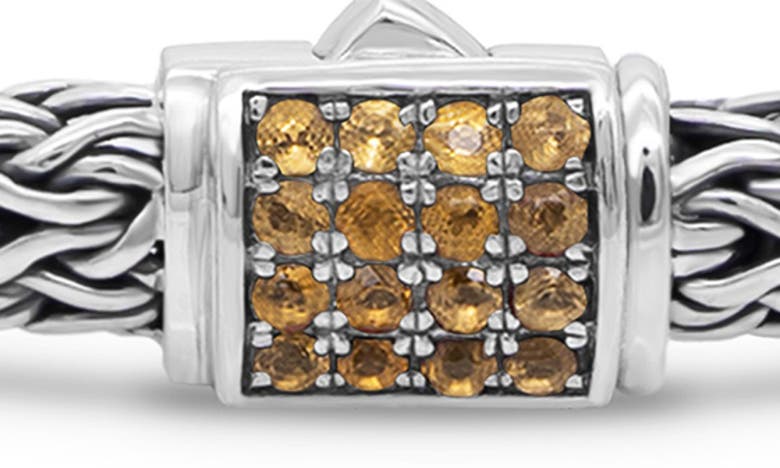 Devata Sterling Silver Semiprecious Stone Chain Bracelet In Silver Yellow
