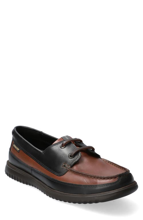 Mephisto Trevis Boat Shoe In Brown/black