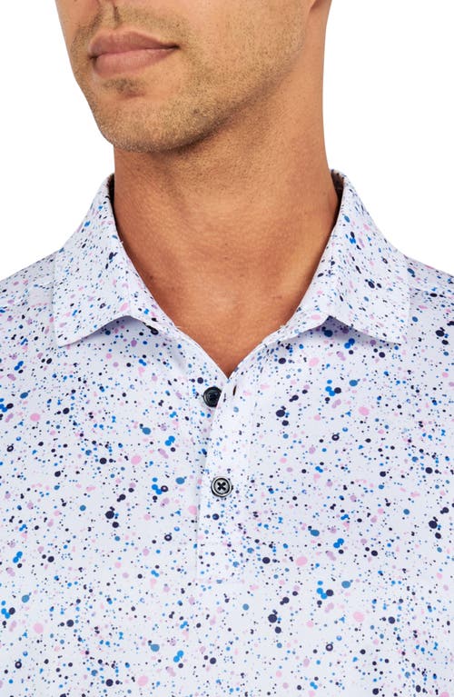 Construct Con.struct Paint Splatter Print Performance Golf Polo In White