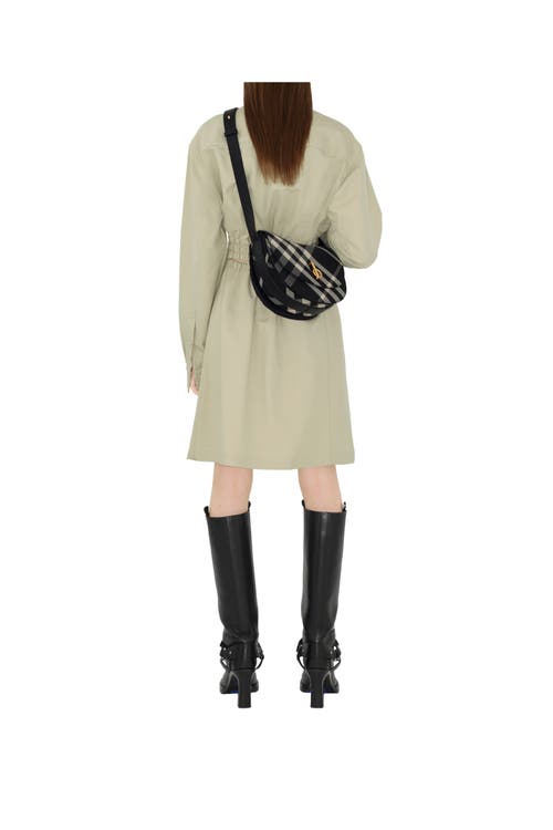 Burberry Rocking Horse Medium Check Crossbody Bag In Black