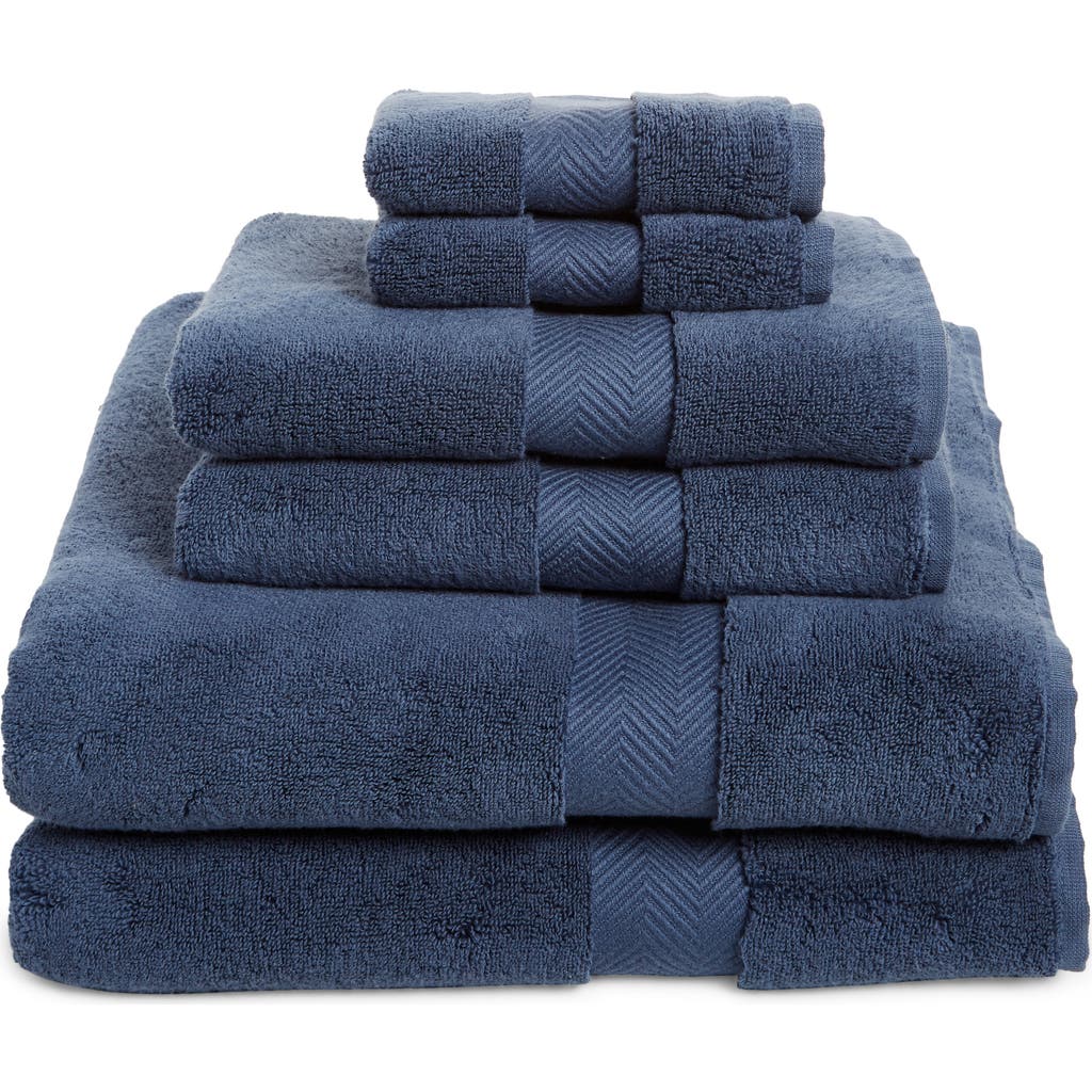 Nordstrom 6-piece Hydrocotton Bath Towel, Hand Towel & Washcloth Set In Blue Vintage