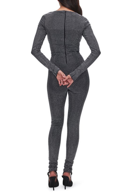 Shop Good American Cystal Long Sleeve Jumpsuit In Black001