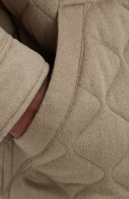 Bugatchi Diamond Quilted Field Jacket In Khaki