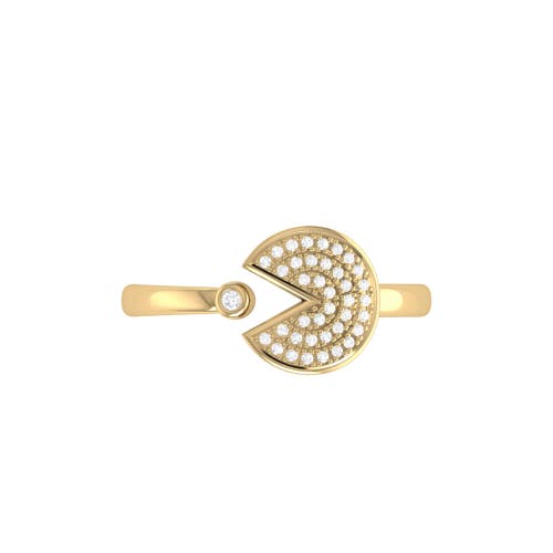 Luvmyjewelry Pac Man Candy Sterling Silver Diamond Open Ring In 14kt Gold Vermeil On Sterling