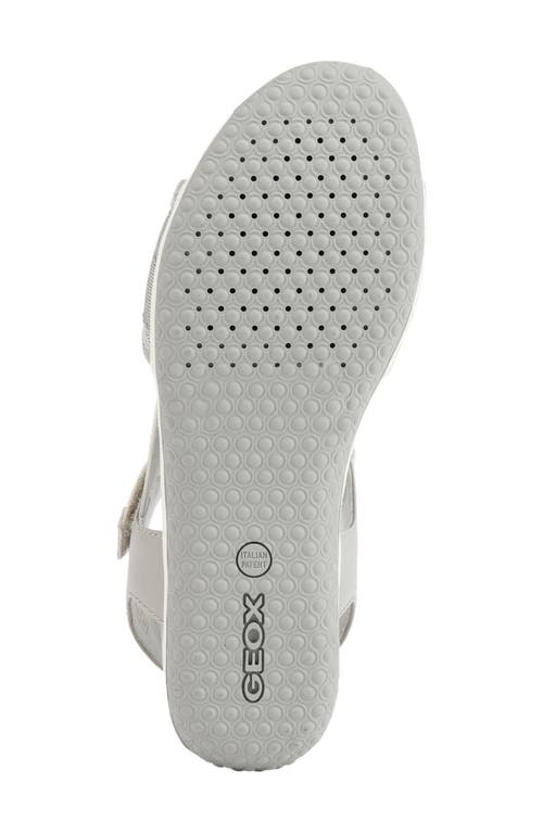 Shop Geox Vega Strappy Sport Sandal In Light Grey/light Avio