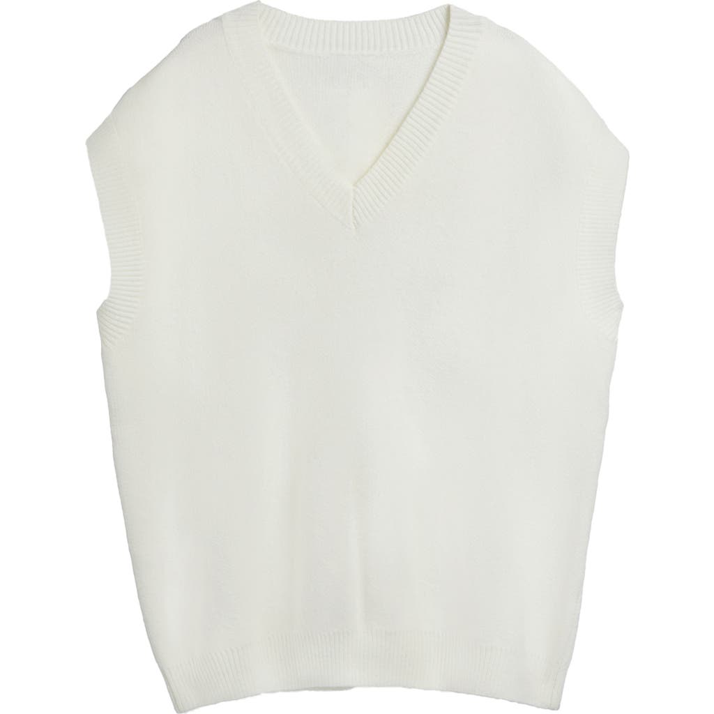 Saachi Cotton Sweater Vest In White