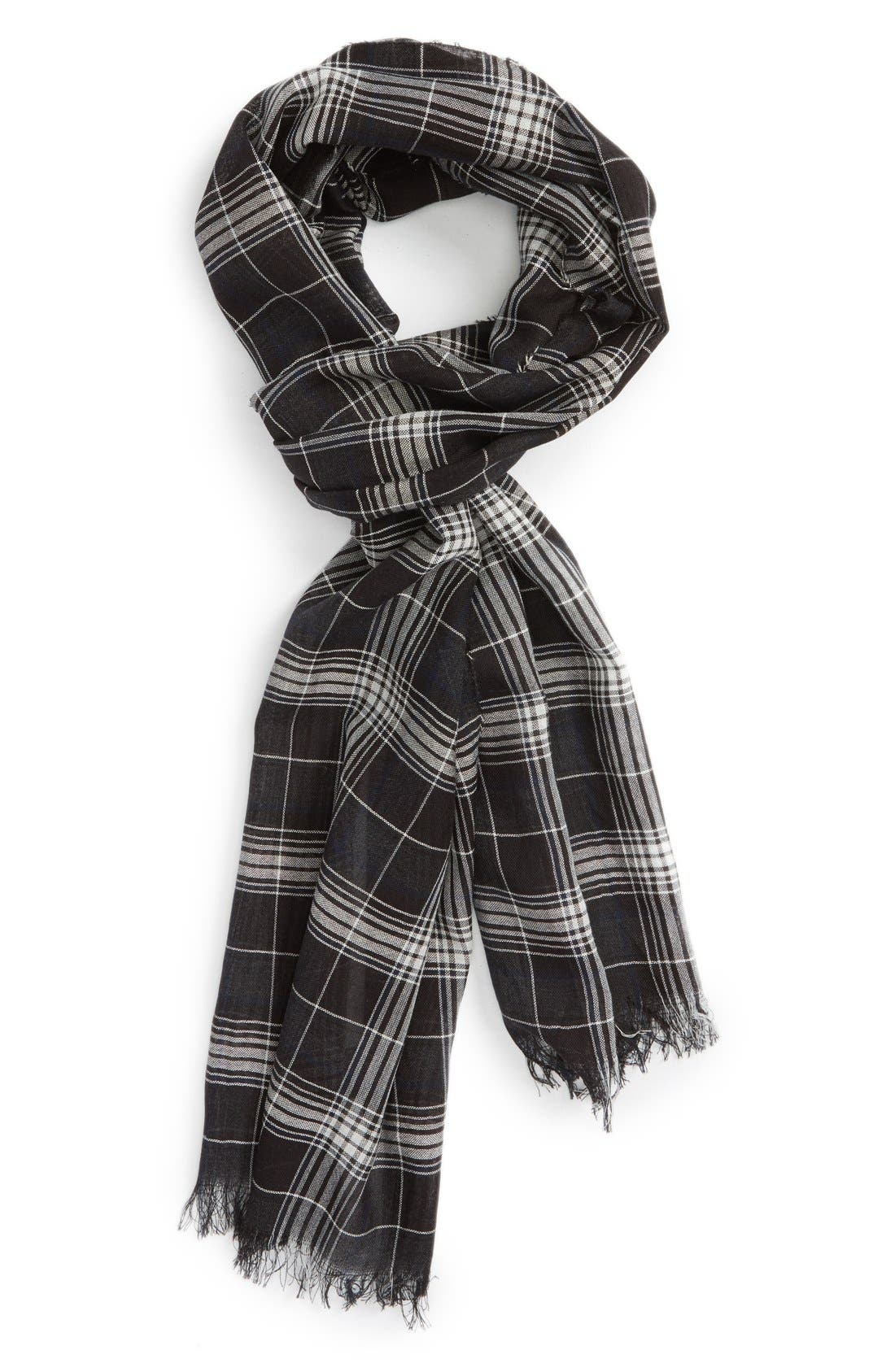 John Varvatos Star USA Plaid Cotton & Silk Scarf | Nordstrom