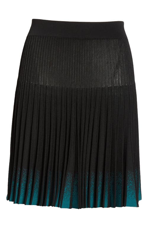 Emporio Armani Pleated Contrast Skirt In Solid Black