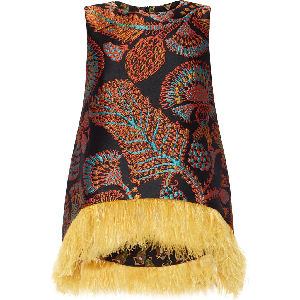 La Doublej La Scala Top In Jacquard Sicomore Black