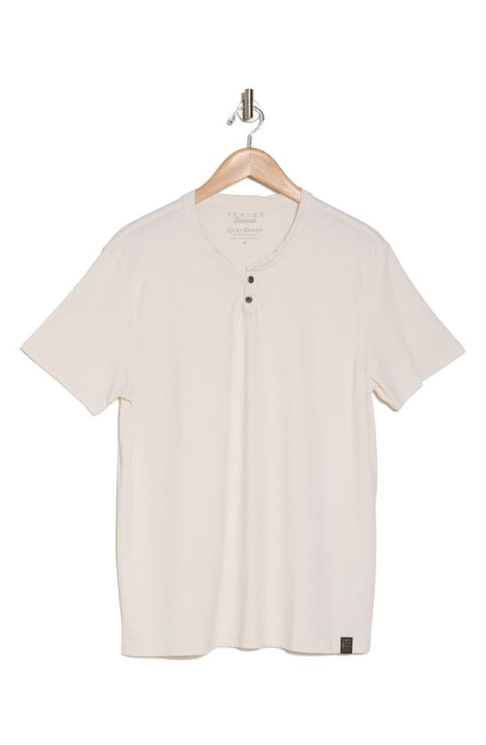 Shop Lucky Brand Button Notch Neck T-shirt In Whisper White