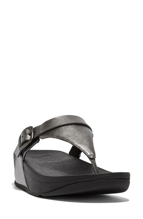 Shop Fitflop Lulu Flip Flop In Classic Pewter Mix