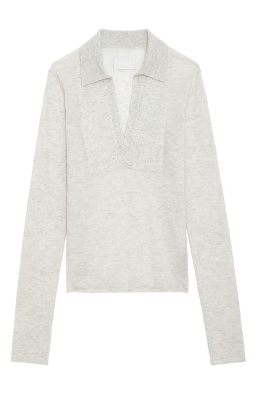 Shop Zadig & Voltaire Sally Diamanté V-neck Cashmere Sweater In Neige