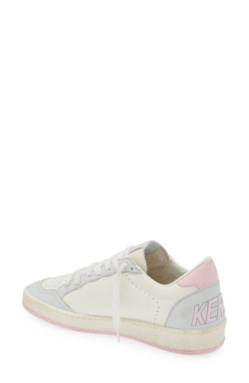 Golden Goose Ball-star Sneakers In White/silver/pink