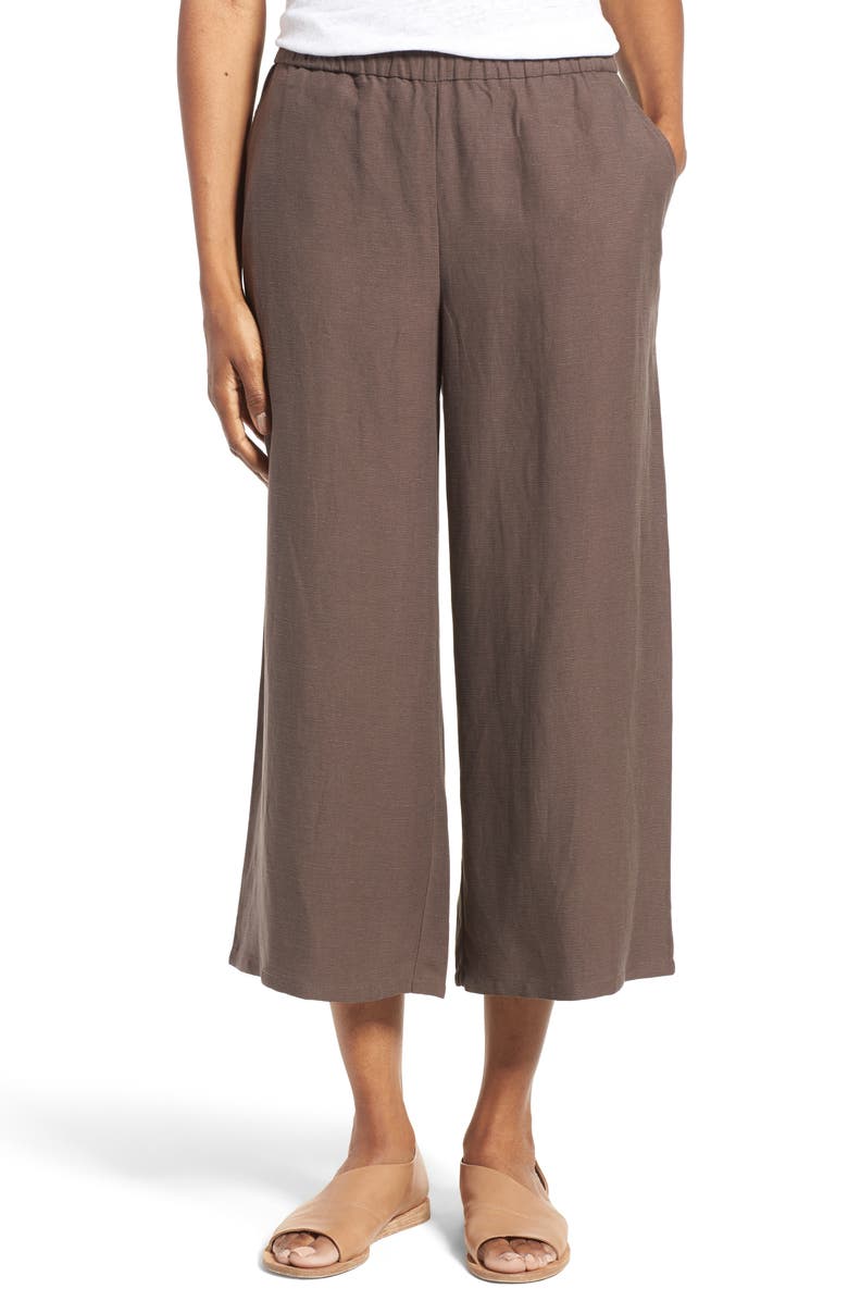 Eileen Fisher Tencel® & Linen Crop Wide Leg Pants | Nordstrom