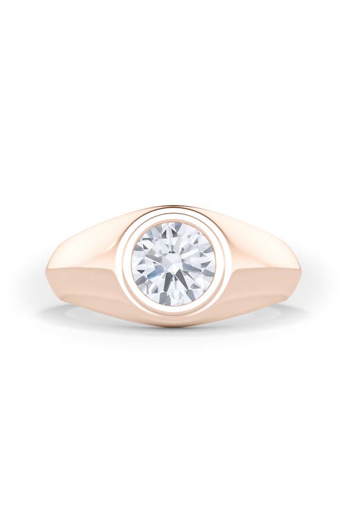 Hautecarat Round Brilliant Lab Created Diamond Ring In 2.00 Ctw 18k Rose Gold