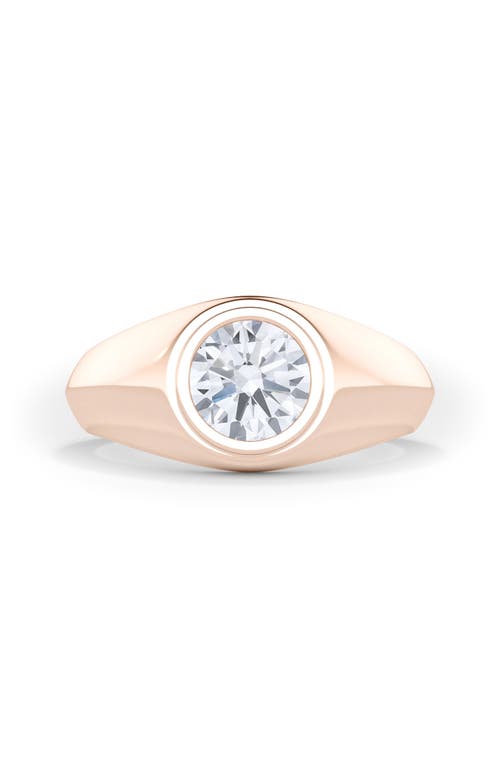 Shop Hautecarat Round Brilliant Lab Created Diamond Ring In 2.00 Ctw 18k Rose Gold