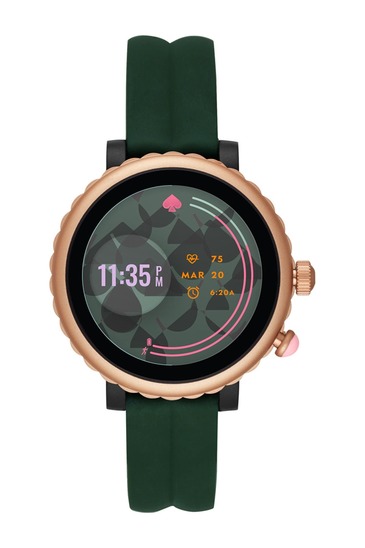 kate spade new york women's scallop silicone strap smart watch, 42mm