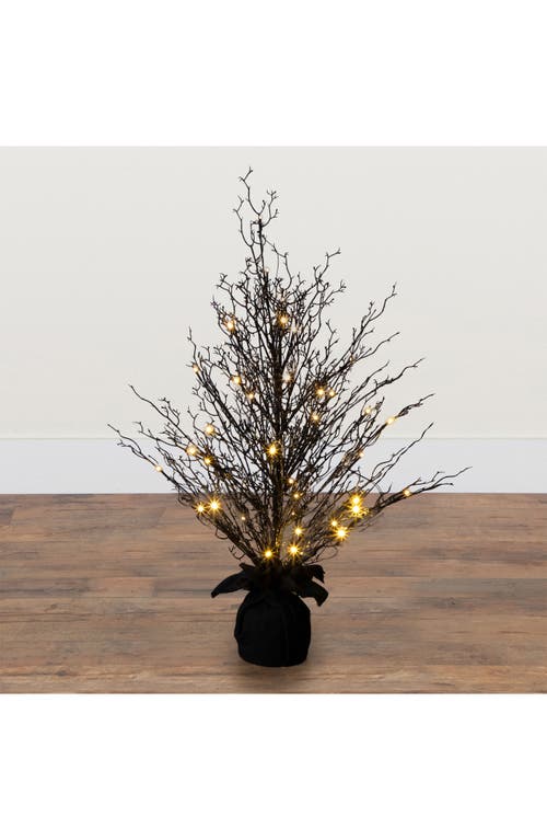 Nearly Natural 3-foot Pre-lit Black Twig Artificial Tree In Black