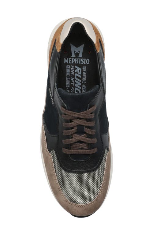 Mephisto Driss Mixed Media Sneaker In Warm Grey