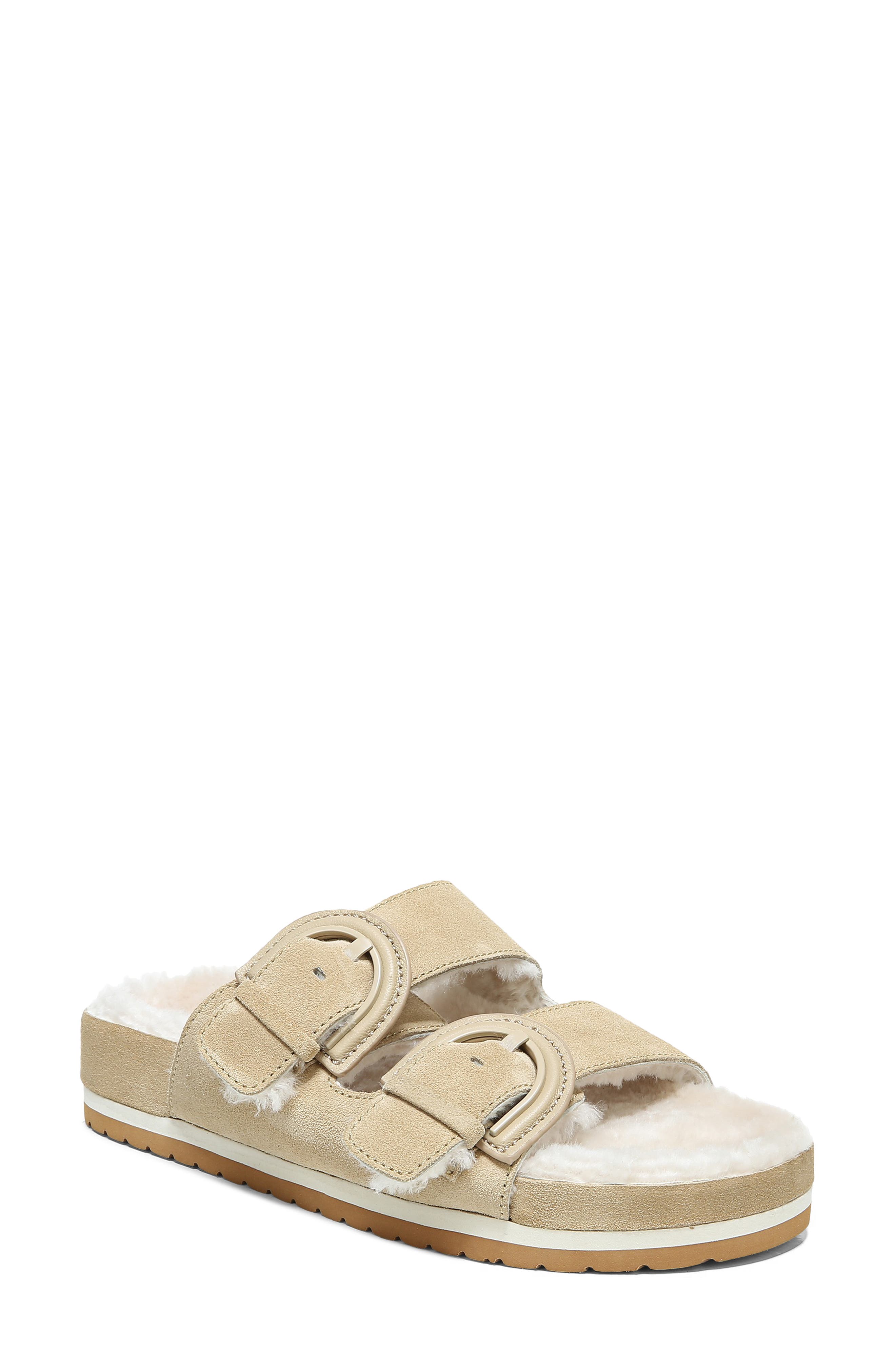 VINCE GLYN GENUINE SHEARLING LINED SANDAL,017122359978