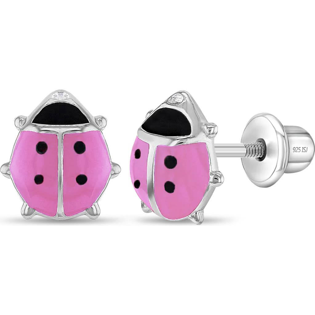 In Season Jewelry Adorable Enamel Ladybug Earrings In Pink