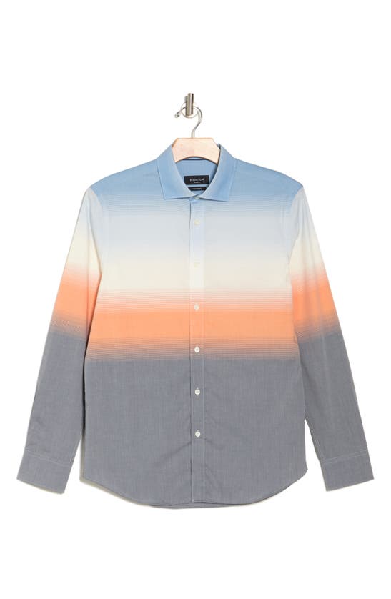 Bugatchi Axel Ombré Stretch Button-up Shirt In Gray
