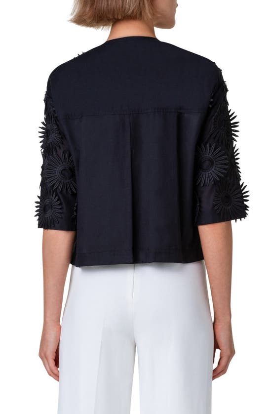 Shop Akris Punto Hello Sunshine 3d Embroidered Jacket In Black