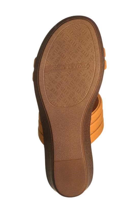Shop Italian Shoemakers Fayette Platform Wedge Slide Sandal In Burnt Orange