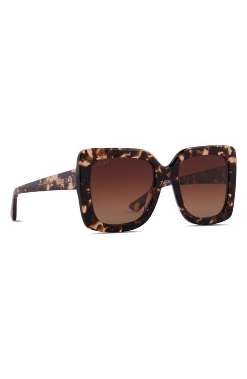 DIFF Vanessa 55mm Gradient Square Sunglasses in Brown Gradient