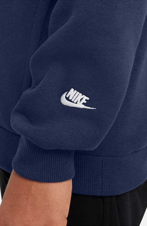 Shop Nike Kids' Sportswear Club Logo Hoodie In Midnight Navy/white