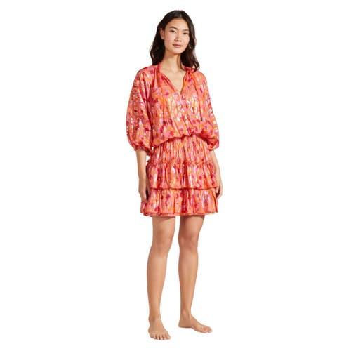 Vilebrequin Abstract Leopard Printed Silk Mini Dress In Abricot
