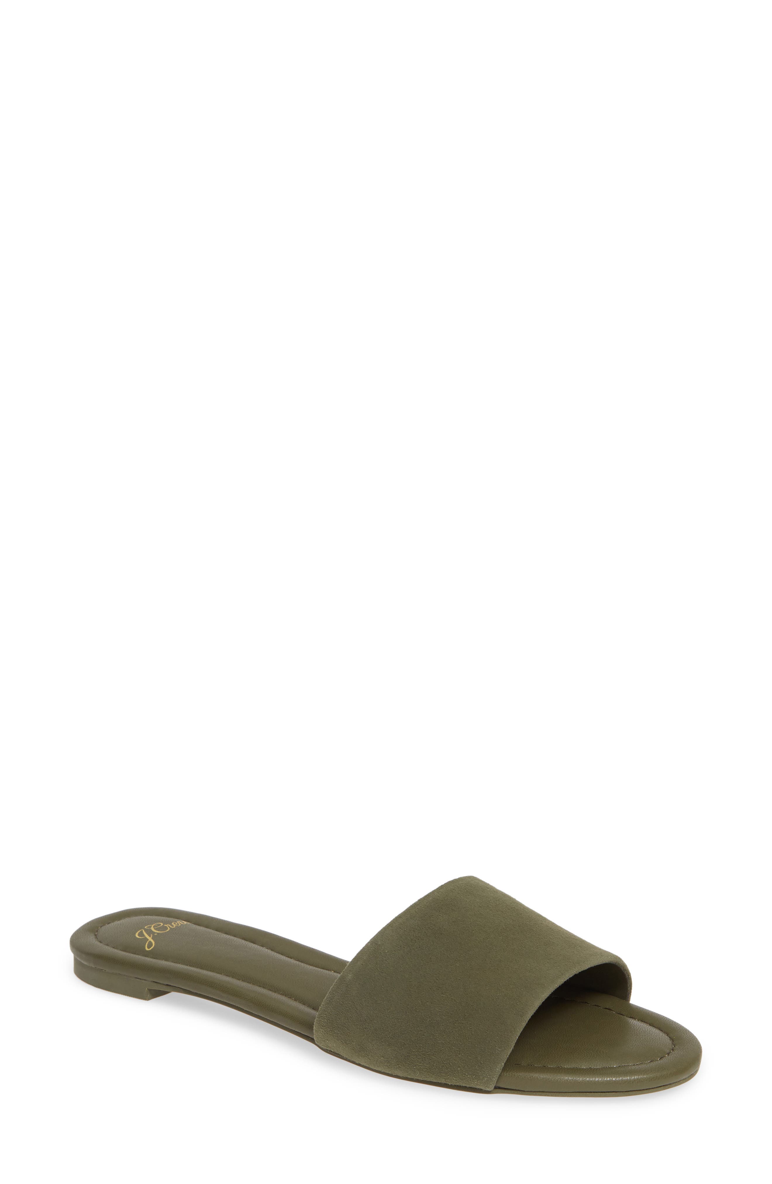J.crew Cora Suede Slide Sandal- Green