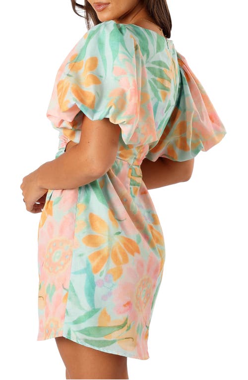 Petal And Pup Petal & Pup Natalie Puff Sleeve Cutout Minidress In Multi