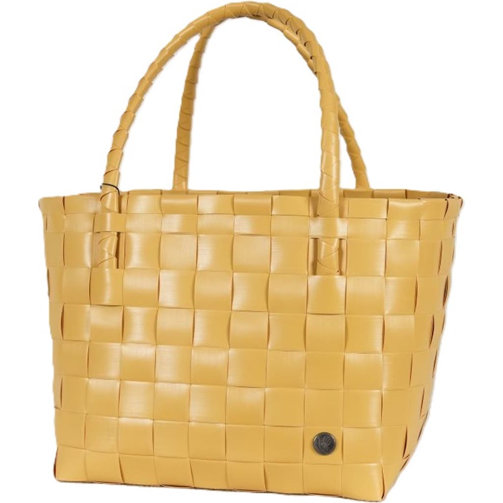 Handed By Paris Recycled Plastic Tote Bag In Mustard