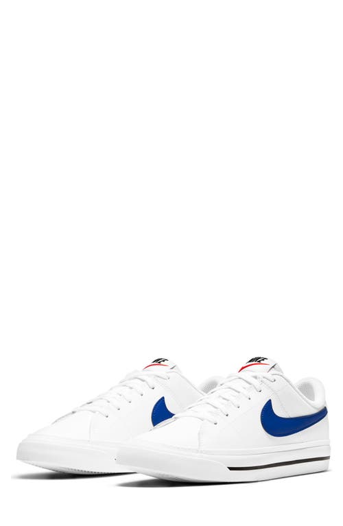 Shop Nike Kids' Court Legacy Sneaker In White/game Royal