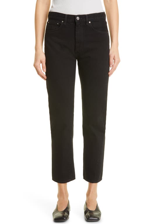 TOTEME Women's Twisted Seam High Waist Straight Leg Jeans Black at Nordstrom,