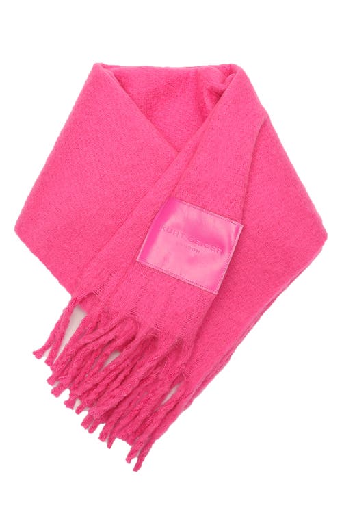 Kurt Geiger London Yarn Dye Fringe Scarf In Fluro Pink