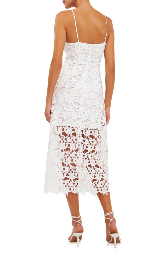 Endless Rose Lace Spaghetti Strap Midi Dress In White